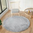 Cloudy Round Rug - High Pile Shaggy - Light Grey - Sizes Available