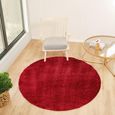 Cloudy Round Rug - High Pile Shaggy - Red - Sizes Available