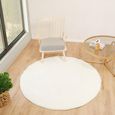 Cloudy Round Rug - High Pile Shaggy - CDG2302 - White - Sizes Available