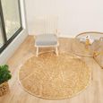 Cloudy Round Rug - High Pile Shaggy - Yellow - Sizes Available