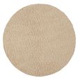 Moda Round Rug - Shaggy Solid Color Plush Pile - Beige - Sizes Available