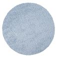 Moda Round Rug - Shaggy Solid Color Plush Pile - Blue - Sizes Available