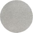 Moda Round Rug - Shaggy Solid Color Plush Pile - Light Grey - Sizes Available