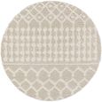 Urban Round Rug - Shaggy Geometric Plush Pile - Cream - 200cm x 200cm
