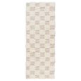 Urban Runner - Shaggy Modern Plush Pile - Beige Checkered - 80cm x 220cm