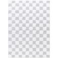 Urban Rug - Shaggy Modern Plush Pile - Light Grey Checkered - Sizes Available