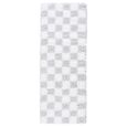 Urban Runner - Shaggy Modern Plush Pile - Light Grey Checkered - 80cm x 220cm