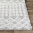 Urban Rug - Shaggy Geometric Plush Pile - Light Grey - Sizes Available