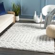 Urban Rug - Shaggy Geometric Plush Pile - Light Grey - Sizes Available