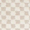 Urban Runner - Shaggy Modern Plush Pile - Beige Checkered - 80cm x 220cm