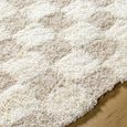 Urban Runner - Shaggy Modern Plush Pile - Beige Checkered - 80cm x 220cm