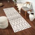 Pisa Runner - Geometric Berber - Black & Grey - 80cm x 220cm