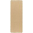 Kimi Runner - Solid & Border Boho Jute - BOKM2301 - Brown - 80cm x 220cm