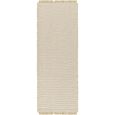 Kimi Runner - Solid & Border Boho Jute - BOKM2302 - Brown - 80cm x 220cm