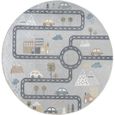 Lillian Round Kids Rug - Machine Washable - LLL2349 - Light Grey - 160cm x 160cm
