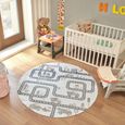 Lillian Round Kids Rug - Machine Washable - LLL2347 - Beige - 160cm x 160cm