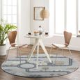 Lillian Round Kids Rug - Machine Washable - LLL2349 - Light Grey - 160cm x 160cm