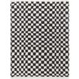 Birmingham Rug - Modern Shaggy Checkered - Ivory & Black - Sizes Available