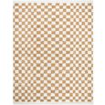 Birmingham Rug - Modern Shaggy Checkered - BMM2323 - Ivory & Tan - Sizes Available