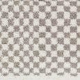Birmingham Rug - Modern Shaggy Checkered - Ivory & Grey - Sizes Available