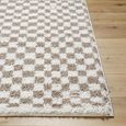 Birmingham Rug - Modern Shaggy Checkered - BMM2322 - Ivory & Tan - Sizes Available