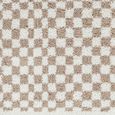 Birmingham Rug - Modern Shaggy Checkered - BMM2322 - Ivory & Tan - Sizes Available
