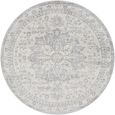 Monaco Round Rug - Vintage Traditional Oriental Boho - MOC2328 - Grey - Sizes Available