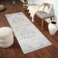 Monaco Runner - Vintage Traditional Oriental Boho - MOC2328 - Grey - 80cm x 220cm