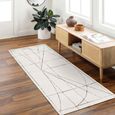 Architect Galey Alix Runner - Modern Scandi High Pile - GAAR2304 - Ivory & Black - 80cm x 220cm