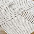 Architect Galey Alix Rug - Modern Scandi High Pile - GAAR2303 - Ivory & Dark Brown - Sizes Available