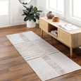 Architect Galey Alix Runner - Modern Scandi High Pile - GAAR2303 - Ivory & Dark Brown - 80cm x 220cm