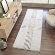 Architect Galey Alix Runner - Modern Scandi High Pile - GAAR2303 - Ivory & Dark Brown - 80cm x 220cm