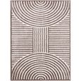 Fossay Rug - Machine Washable Modern Shaggy - FSG2331 - Ivory & Dark Brown - Sizes Available