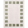 Fossay Rug - Machine Washable Modern Shaggy - FSG2315 - Ivory & Green - Sizes Available