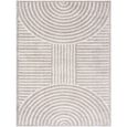 Fossay Rug - Machine Washable Modern Shaggy - FSG2335 - Medium Ivory & Grey - Sizes Available