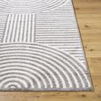 Fossay Rug - Machine Washable Modern Shaggy - FSG2334 - Ivory & Charcoal - Sizes Available