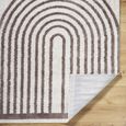 Fossay Rug - Machine Washable Modern Shaggy - FSG2310 - Ivory & Dark Brown - Sizes Available