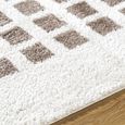 Fossay Rug - Machine Washable Modern Shaggy - FSG2318 - Ivory & Dark Brown - Sizes Available