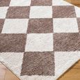 Fossay Rug - Machine Washable Modern Shaggy - FSG2323 - Ivory & Dark Brown - Sizes Available