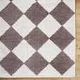 Fossay Rug - Machine Washable Modern Shaggy - FSG2323 - Ivory & Dark Brown - Sizes Available
