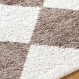 Fossay Rug - Machine Washable Modern Shaggy - FSG2323 - Ivory & Dark Brown - Sizes Available