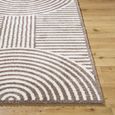Fossay Rug - Machine Washable Modern Shaggy - FSG2331 - Ivory & Dark Brown - Sizes Available