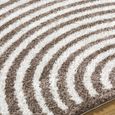 Fossay Rug - Machine Washable Modern Shaggy - FSG2331 - Ivory & Dark Brown - Sizes Available