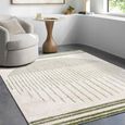 Fossay Rug - Machine Washable Modern Shaggy - FSG2307 - Ivory & Green - Sizes Available