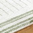 Fossay Rug - Machine Washable Modern Shaggy - FSG2307 - Ivory & Green - Sizes Available