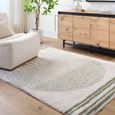 Fossay Rug - Machine Washable Modern Shaggy - FSG2307 - Ivory & Green - Sizes Available