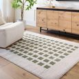 Fossay Rug - Machine Washable Modern Shaggy - FSG2320 - Ivory & Green - Sizes Available