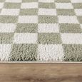 Fossay Rug - Machine Washable Modern Shaggy - FSG2330 - Ivory & Green - Sizes Available