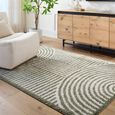 Fossay Rug - Machine Washable Modern Shaggy - FSG2333 - Ivory & Green - Sizes Available