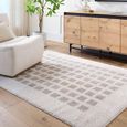 Fossay Rug - Machine Washable Modern Shaggy - FSG2322 - Medium Ivory & Grey - Sizes Available